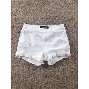 White denim shorts